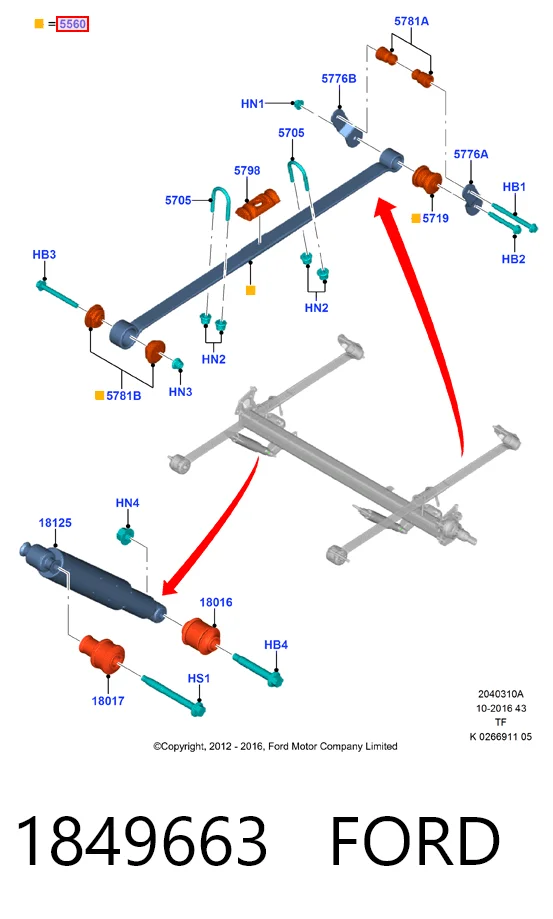 Compre FK215560CB Ford Suspensão de lâminas traseiro