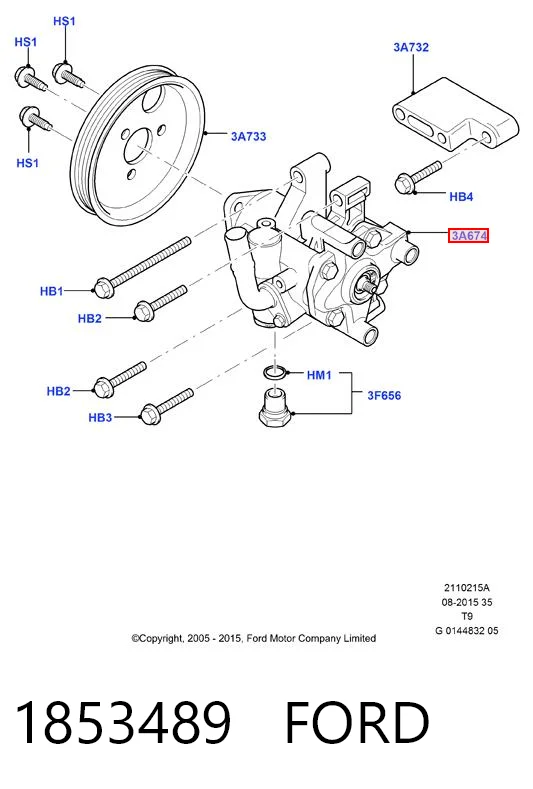 1853489 Ford Bomba da Direção hidrâulica assistida