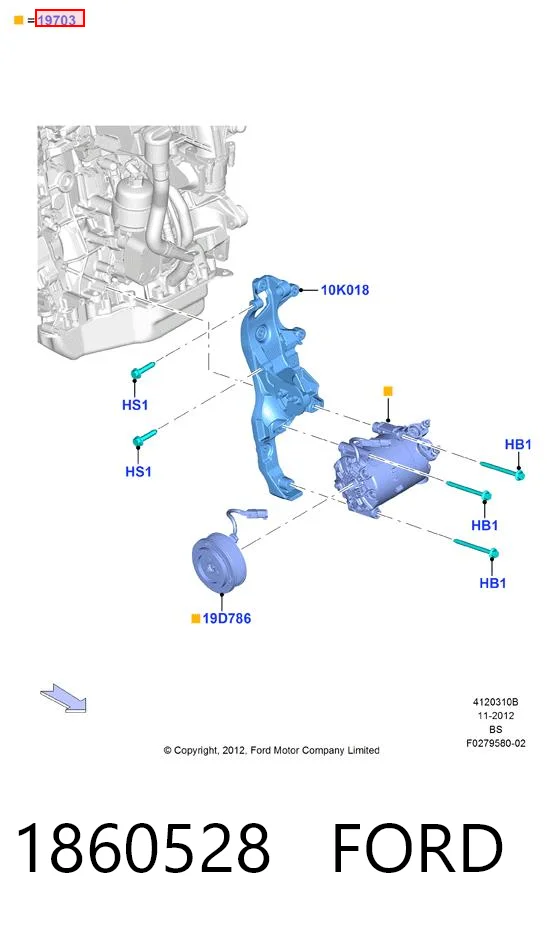 1860528 Ford Compressor de aparelho de ar condicionado