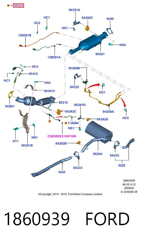 1860939 Ford Injetor de injeção AD BLUE