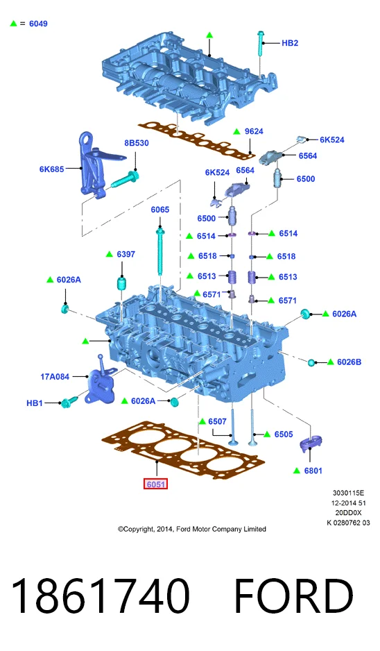 Compre 9807092480 Peugeot/Citroen Vedante de cabeça de motor (CBC)