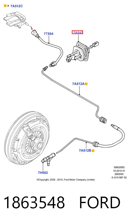 1863548 Ford Cilindro mestre de embraiagem