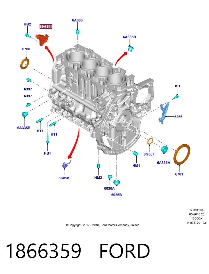 1866359 Ford Sensor de posição (de revoluções) de cambota