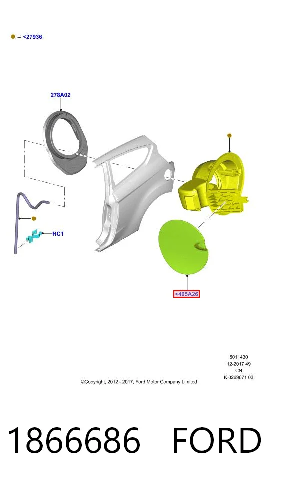 Alcapão do tanque de combustível para Ford Fiesta Mk6 CB1
