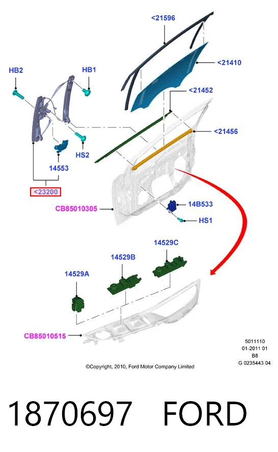 Mecanismo de acionamento de vidro da porta dianteira direita Ford Focus preço, a partir de 29,82 USD