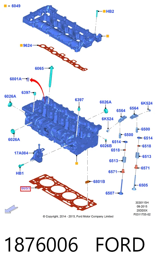Compre 9841824780 Peugeot/Citroen Vedante de cabeça de motor (CBC)