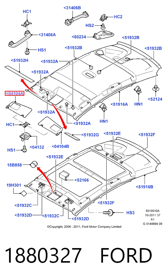 Pala contra o sol Ford C-Max  DM2