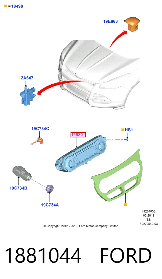  Unidade de controlo dos modos de aquecimento/condicionamento Ford Kuga II SUV (CBS) (2012 - 2019) II