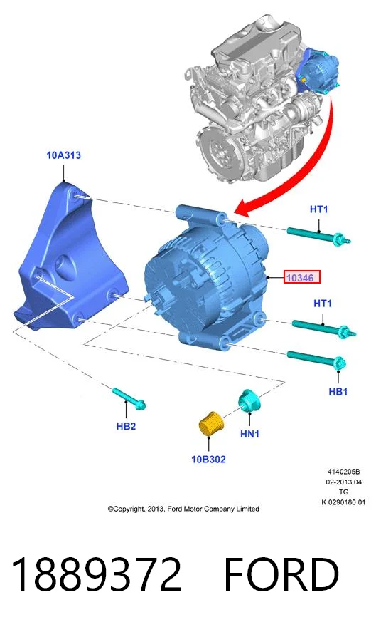 1889372 Ford Gerador