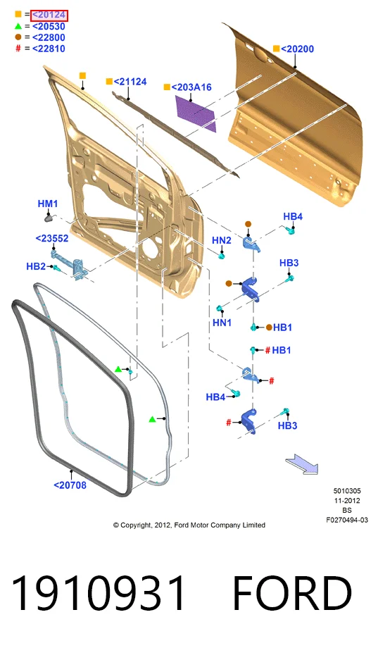 Porta dianteira esquerda para Ford Kuga II CBS