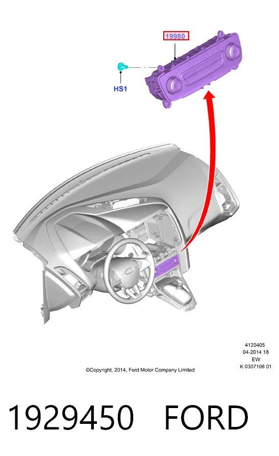  Unidade de controlo dos modos de aquecimento/condicionamento Ford Focus III hatchback (CB8) (2010 - 2020) III