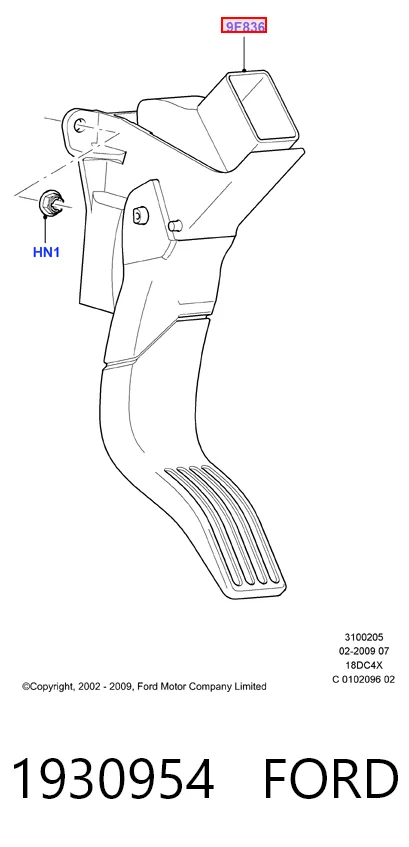 Pedal de gás (de acelerador) para Ford Connect  TC7