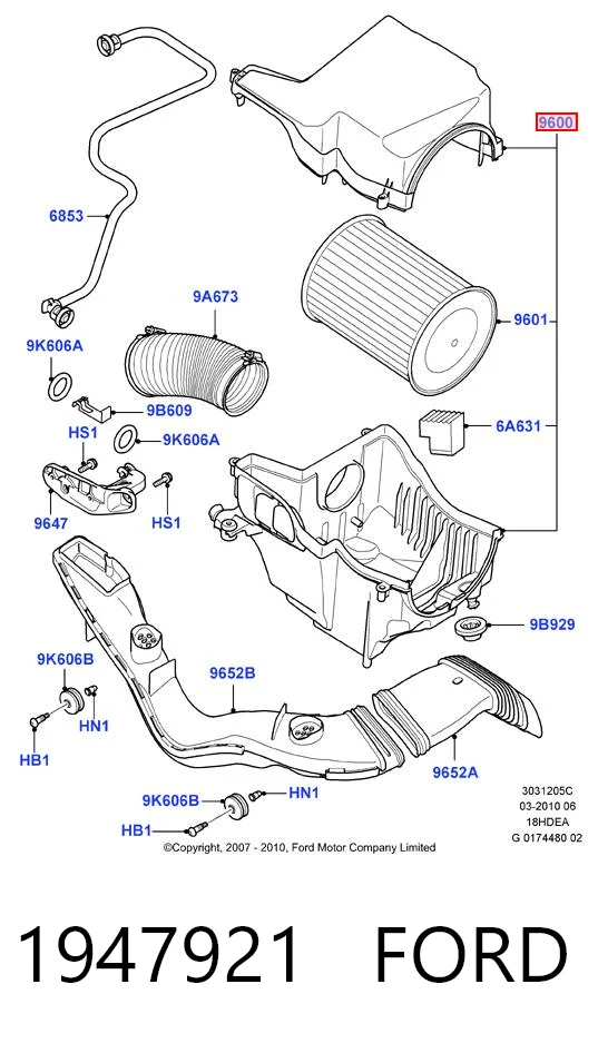 Caixa de filtro de ar para Ford Mondeo IV CA2