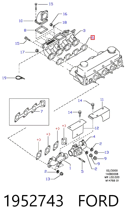 Vedante de tubo coletor de admissão Ford Maverick  UDS, UNS