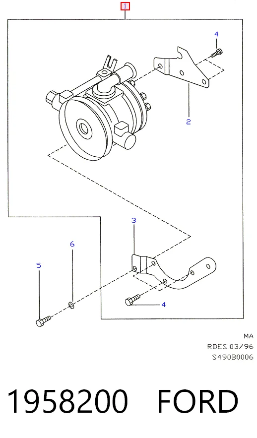  Bomba da Direção hidrâulica assistida Ford Maverick SUV (UDS, UNS) (1993 - 1998) 