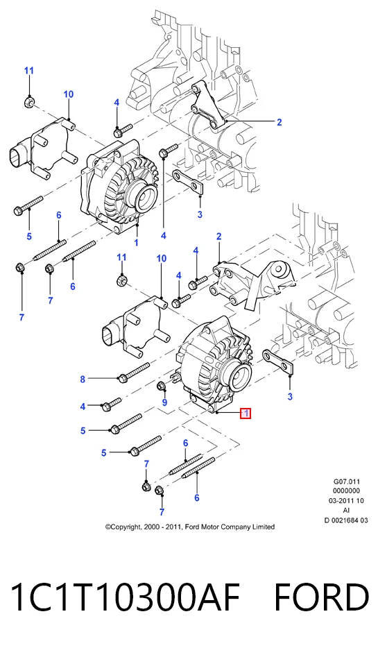 1C1T10300AF Ford Gerador