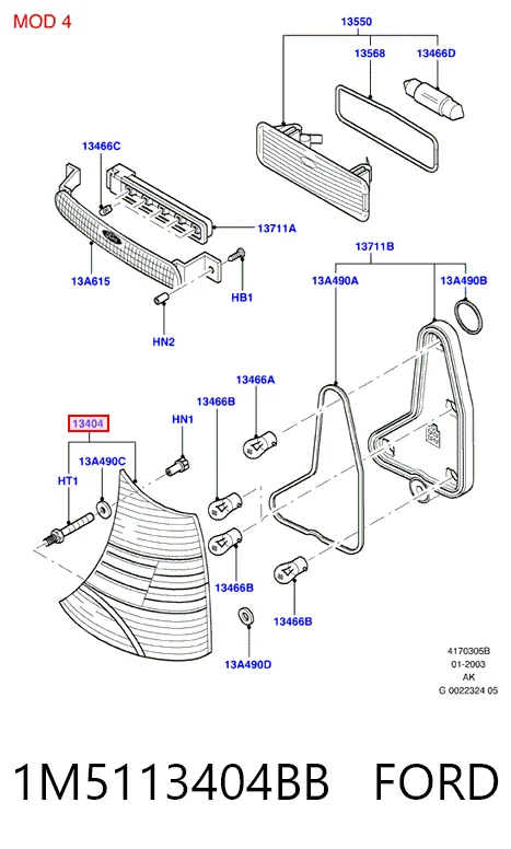 Lanterna traseira direita para Ford Focus I DFW