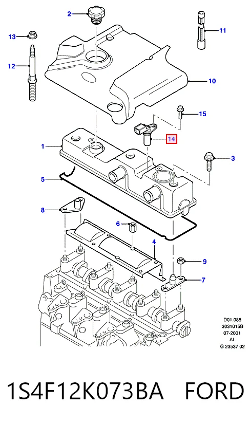 1S4F12K073BA Ford Sensor de posição da árvore distribuidora