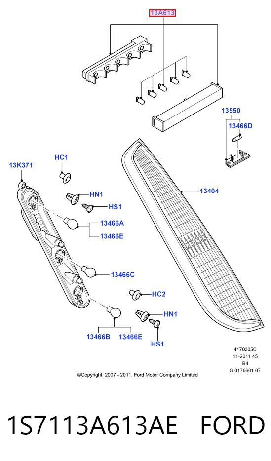 Sinal de parada traseiro adicional Ford Mondeo III B4Y