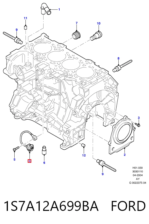 1S7A12A699BA Ford Sensor de detonação