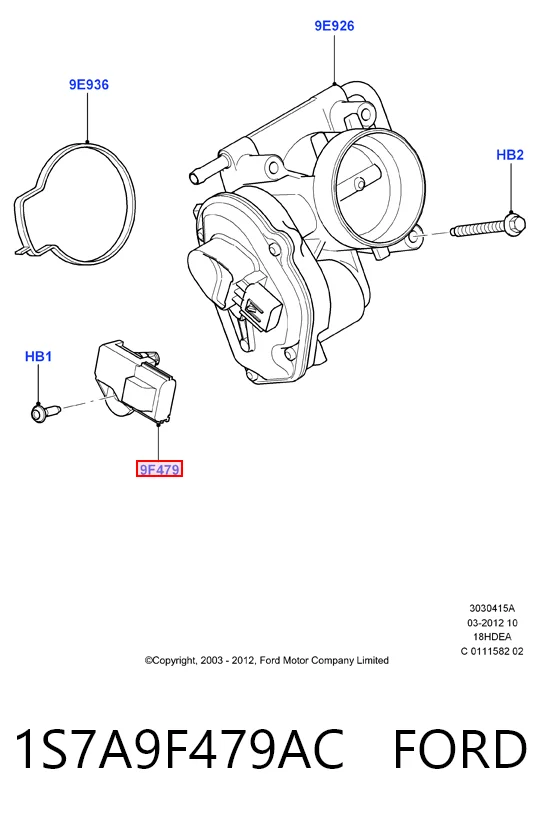 1S7A9F479AC Ford Sensor de pressão no coletor de admissão, MAP