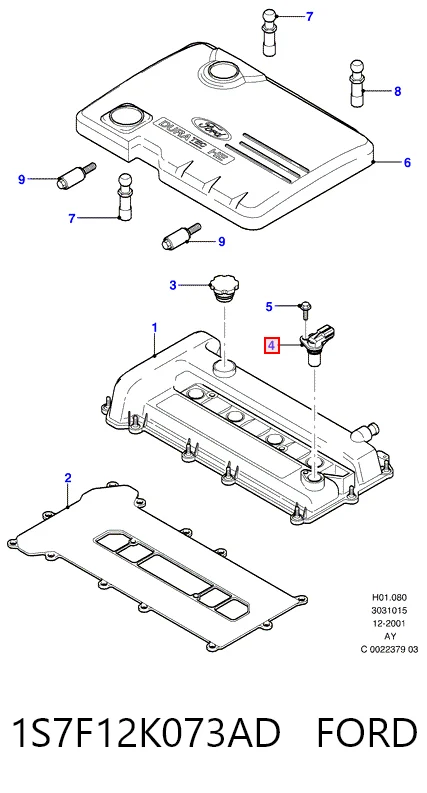 1S7F12K073AD Ford Sensor de posição da árvore distribuidora