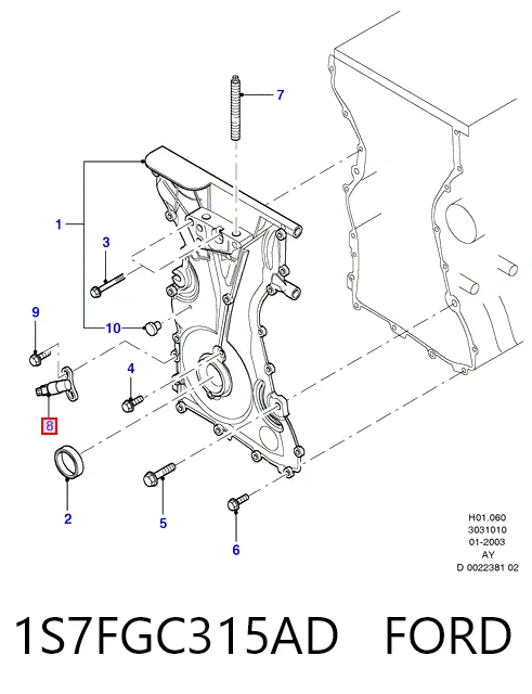 1S7FGC315AD Ford Sensor de posição (de revoluções) de cambota