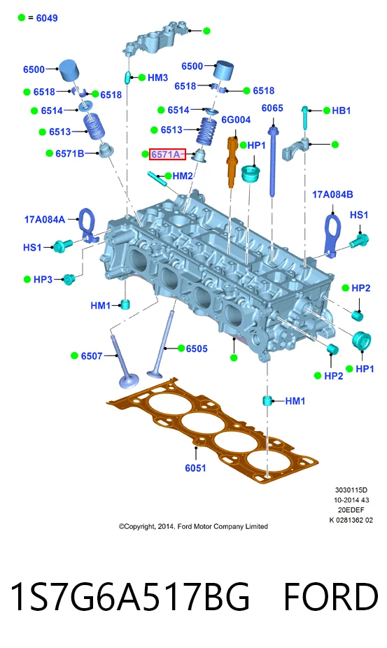 55263053 Fiat/Alfa/Lancia Vedação de válvula (de óleo) de escape
