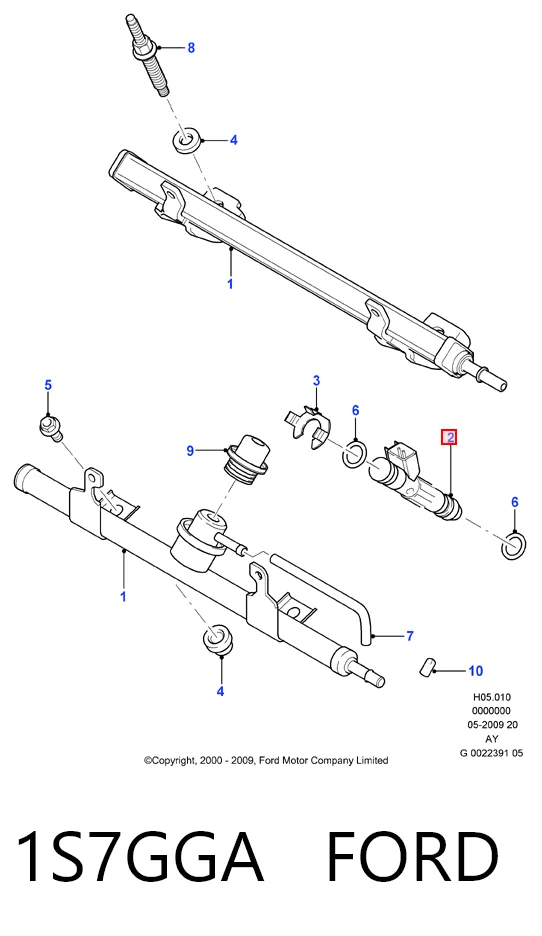 1S7GGA Ford Injetor de injeção de combustível