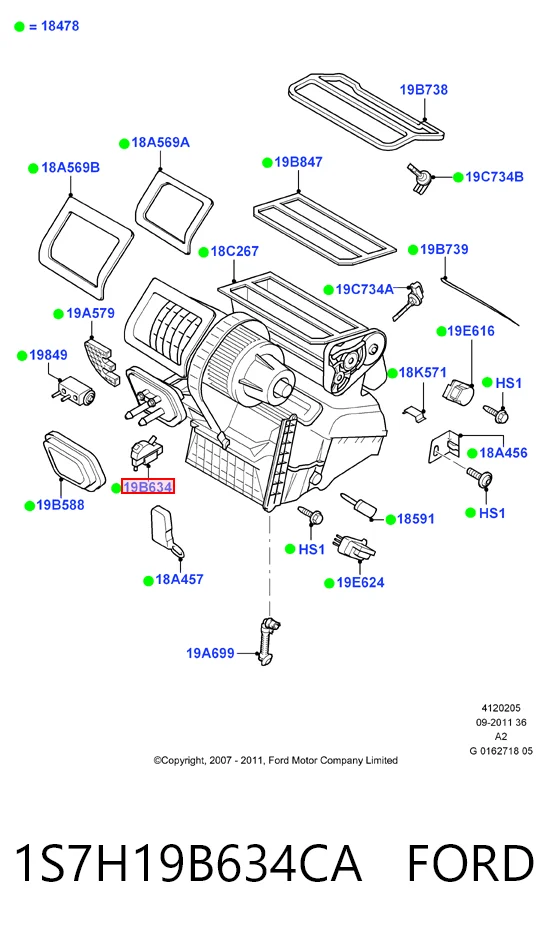  Acionamento de comporta de forno Ford Fiesta VAN сaixa (2003 - 2009) VAN