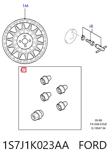  Parafuso de roda Ford Galaxy II CA1 monovolume (WA6) (2006 - 2015) II CA1