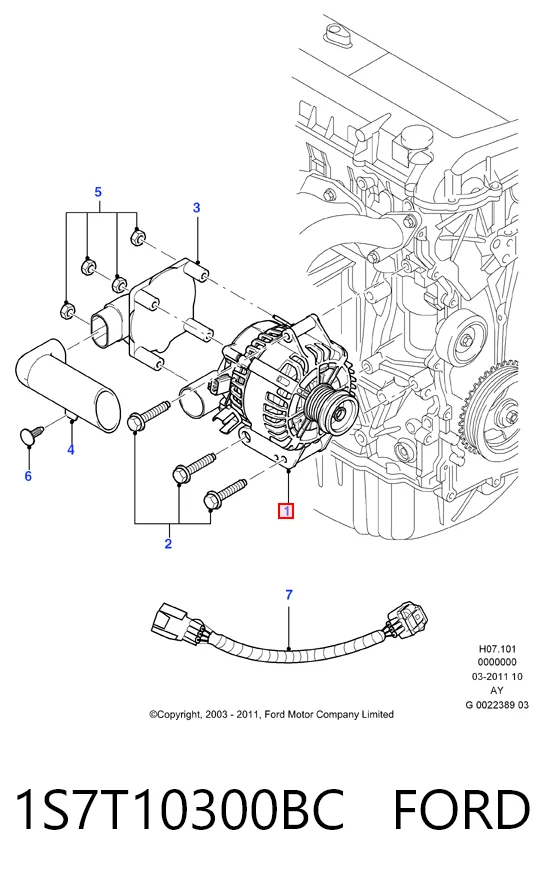1S7T10300BC Ford Gerador