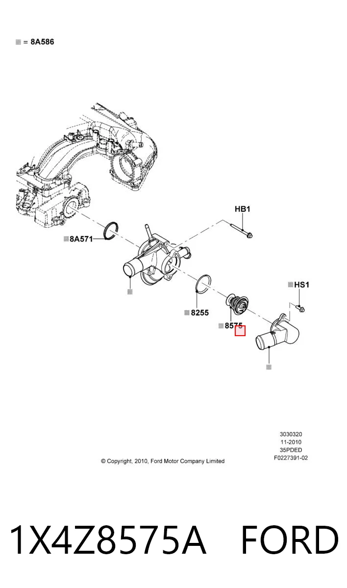 1X4Z8575A Ford Termostato