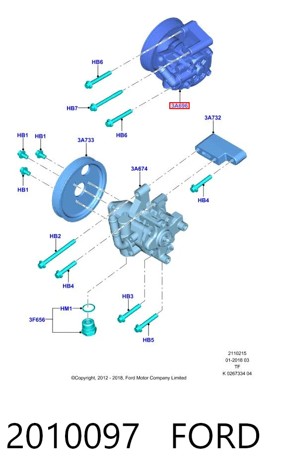 2010097 Ford Bomba da Direção hidrâulica assistida