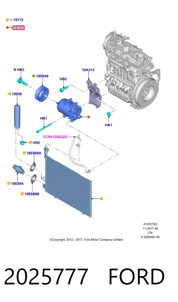 2025777 Ford Compressor de aparelho de ar condicionado