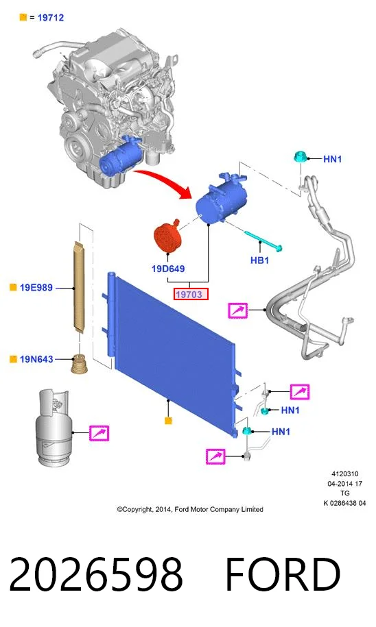 2026598 Ford Compressor de aparelho de ar condicionado