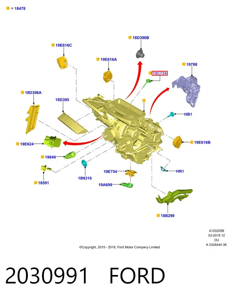 Sensor de temperatura de ar no salão Ford Fiesta Mk5 JH, JD