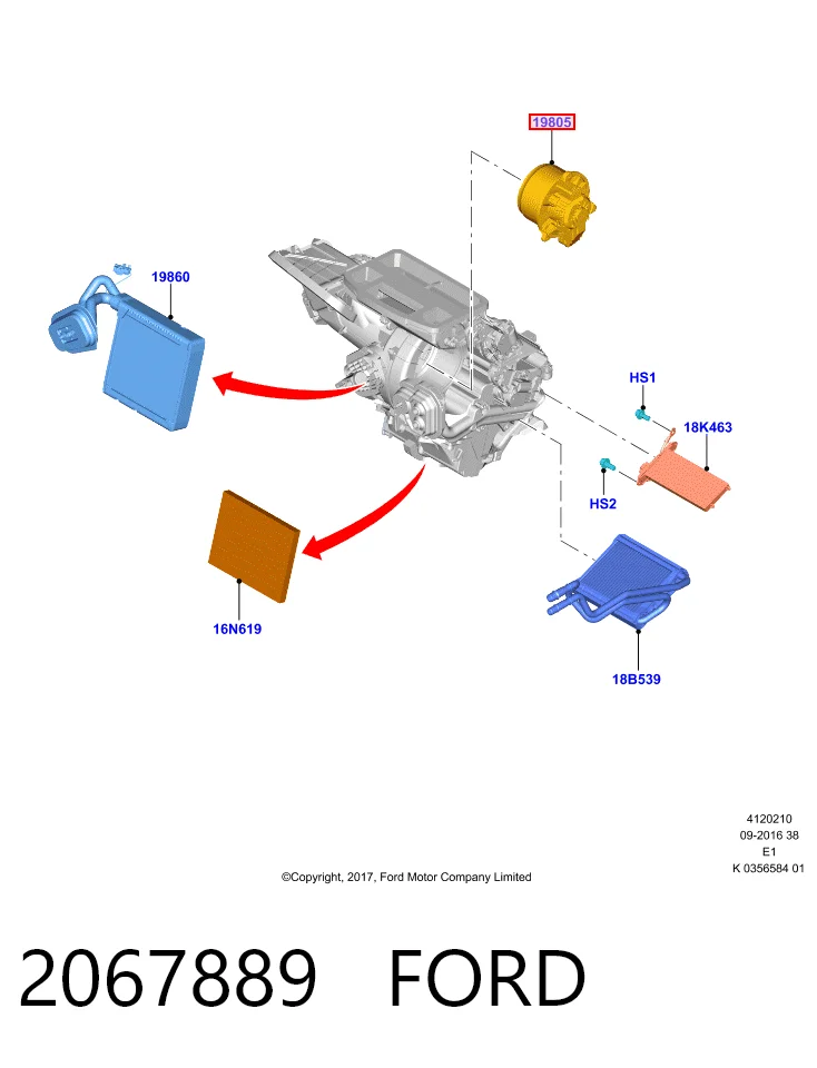 2067889 Ford Motor de ventilador de forno (de aquecedor de salão)