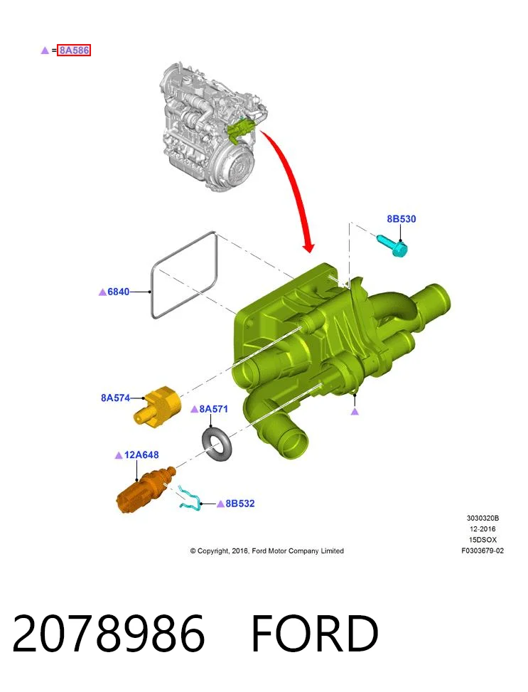 Caixa do termostato Peugeot 207  WA, WC ao melhor preço