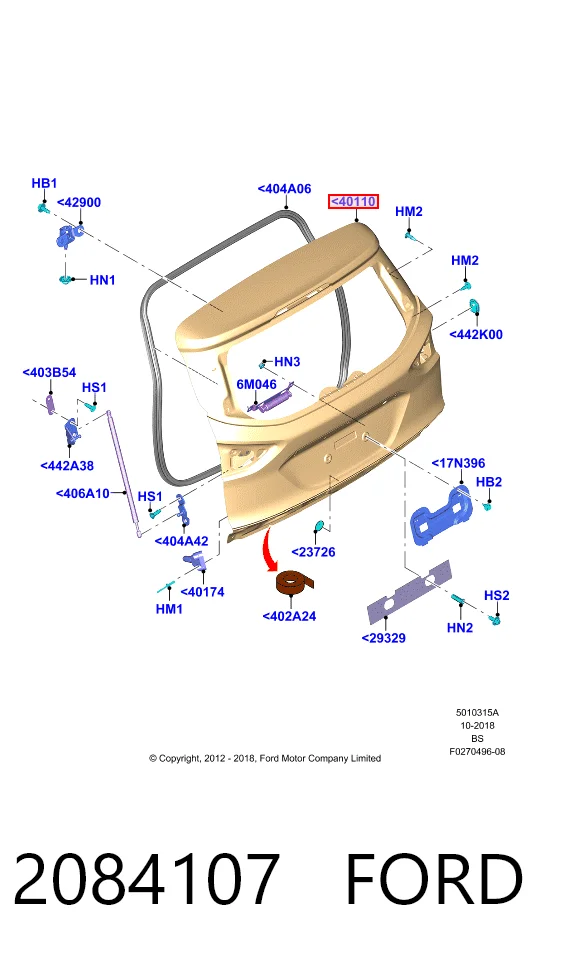  Porta traseira (3ª/5ª porta-malas (tampa de alcapão) Ford Kuga II SUV (CBS) (2012 - 2019) II