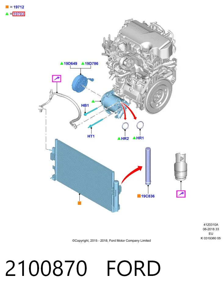 2100870 Ford Compressor de aparelho de ar condicionado
