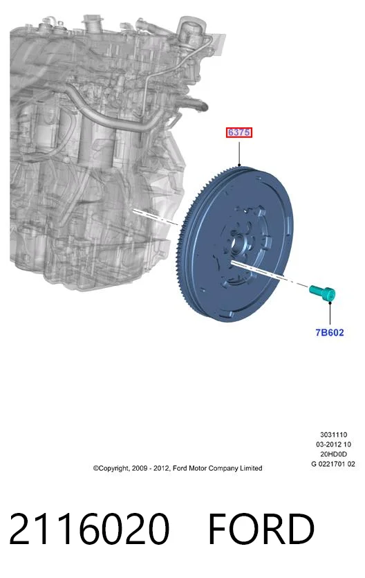 2116020 Ford Volante de motor