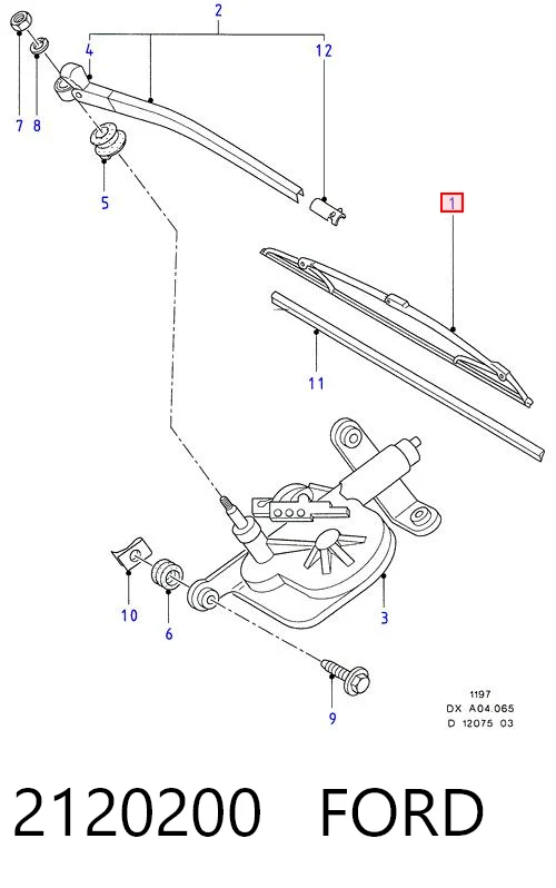 Limpa-pára-brisas de vidro traseiro Ford Fiesta Mk4 JAS, JBS