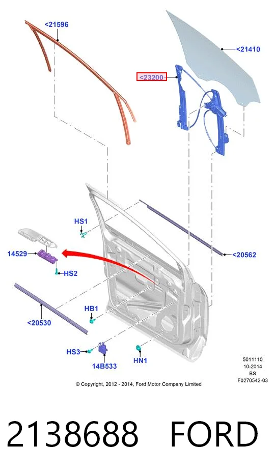 Compre Mecanismo de acionamento de vidro da porta dianteira direita Ford Kuga 2