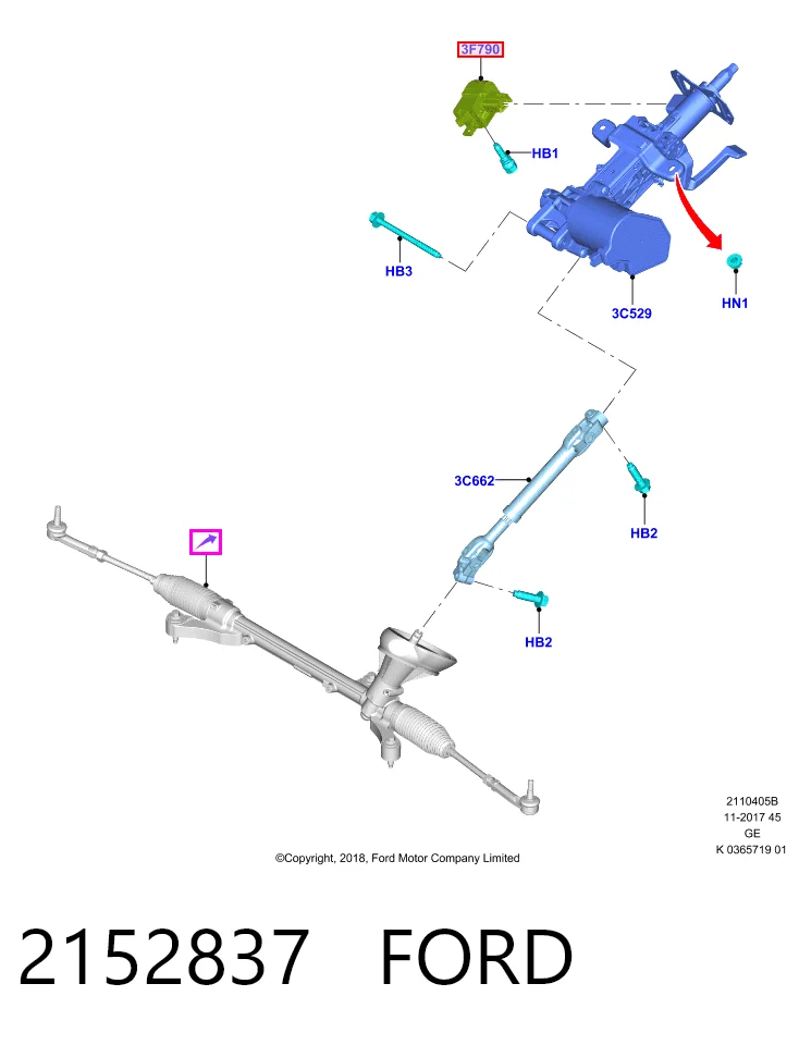 Fecho de ignição para Ford Puma  J2K, CF7