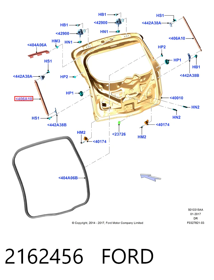 Compre Amortecedor de tampa de porta-malas (de 3ª/5ª porta traseira) Ford Galaxy 3
