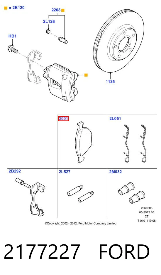 2177227 Ford Sapatas do freio dianteiras de disco