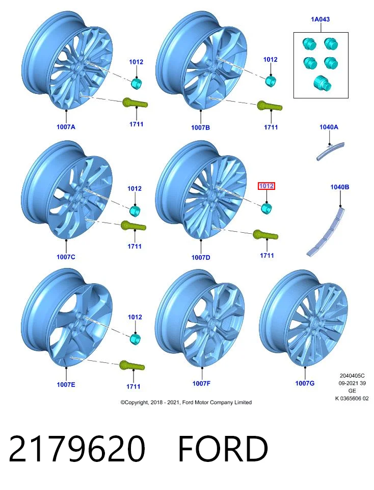 2179620 Ford Porca de roda