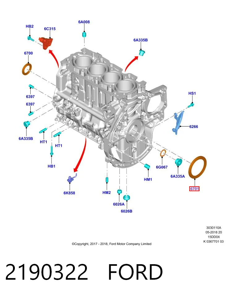 Vedação traseira de cambota de motor P7767001 Glaser