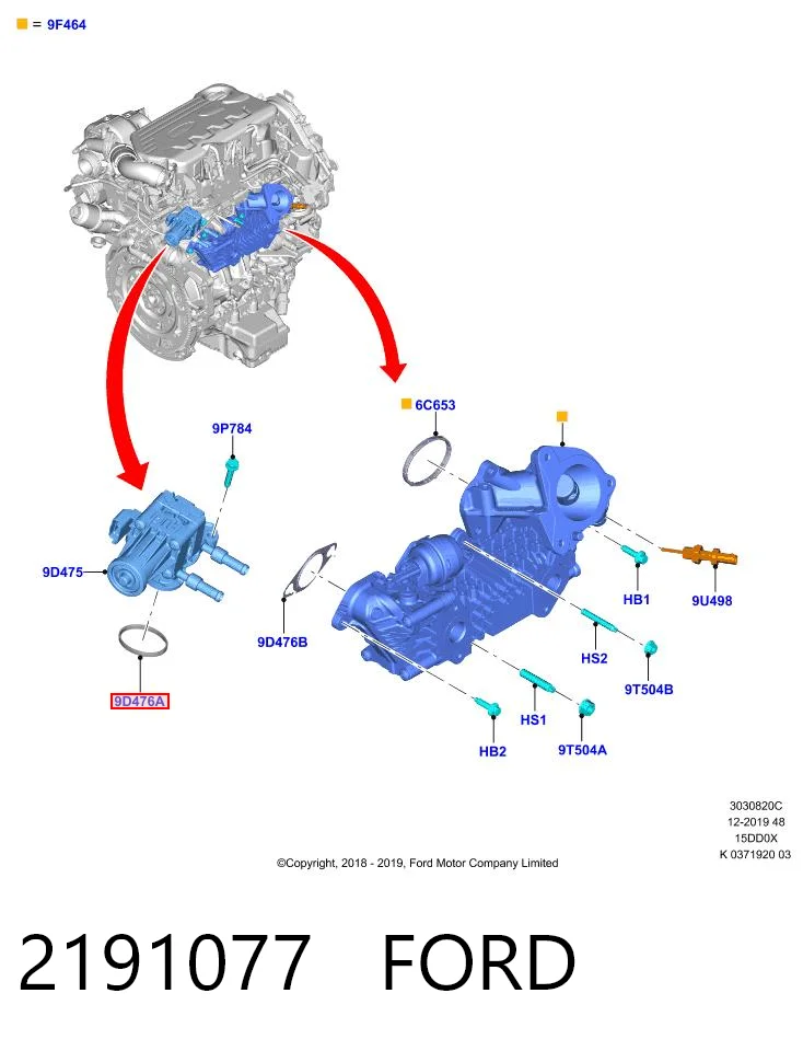 SU001A7892 Toyota Vedante de válvula EGR de recirculação